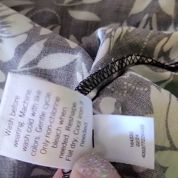 SALE NWT Croft & Barrow Black Deco Palm Print Skirt Tropical Floral Rayon PXS - Picture 12 of 12